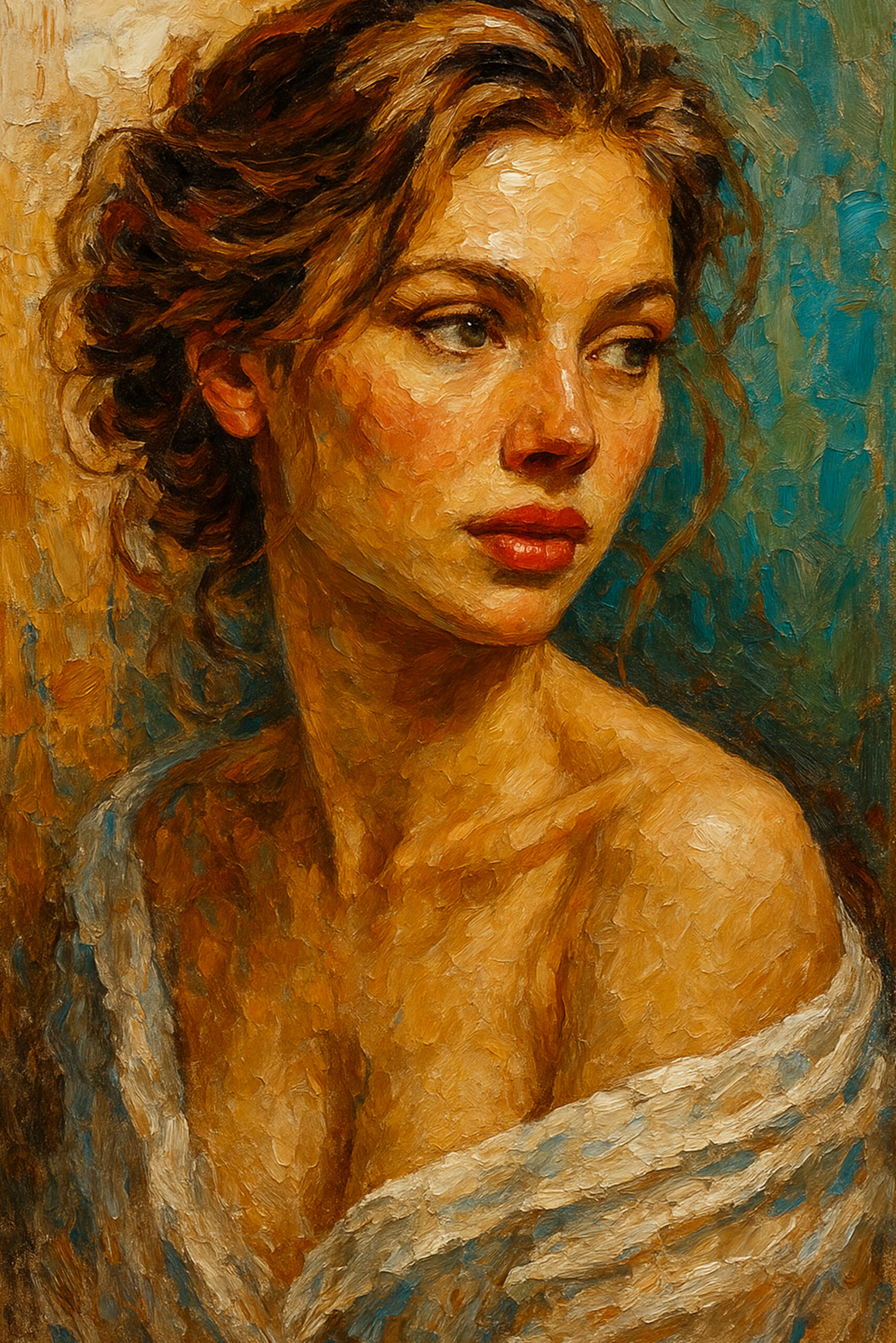 Elena Aureli — Grace in Profile, uma impressão de arte em técnica mista num leilão de arte semanal