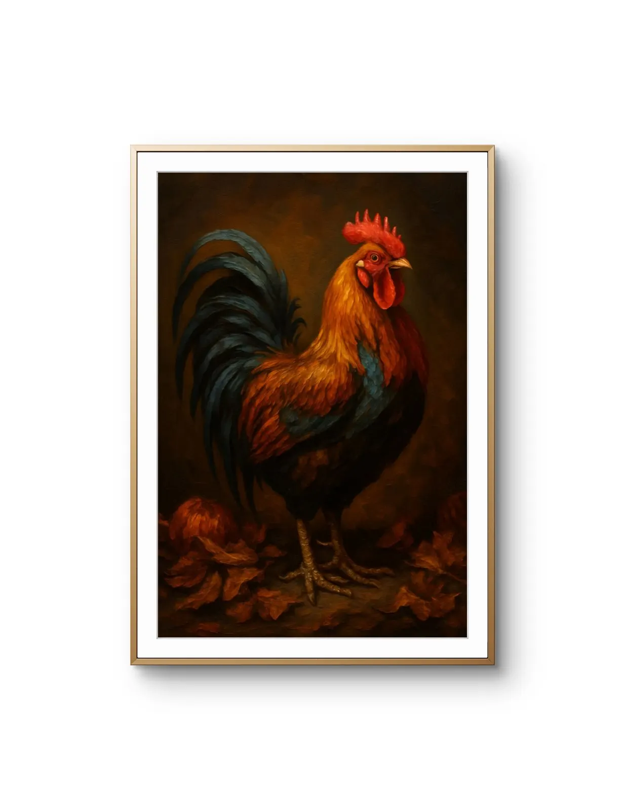 Elena Aureli - The Autumn Rooster — Mídia mista impressão de arte por Elena Aureli