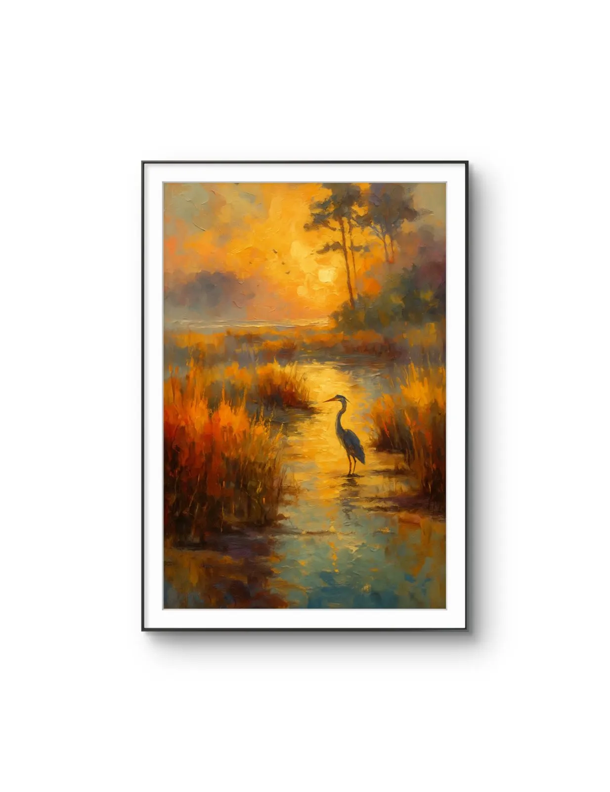 Henri des Bois - Golden Reflections — Mídia mista impressão de arte por Henri des Bois
