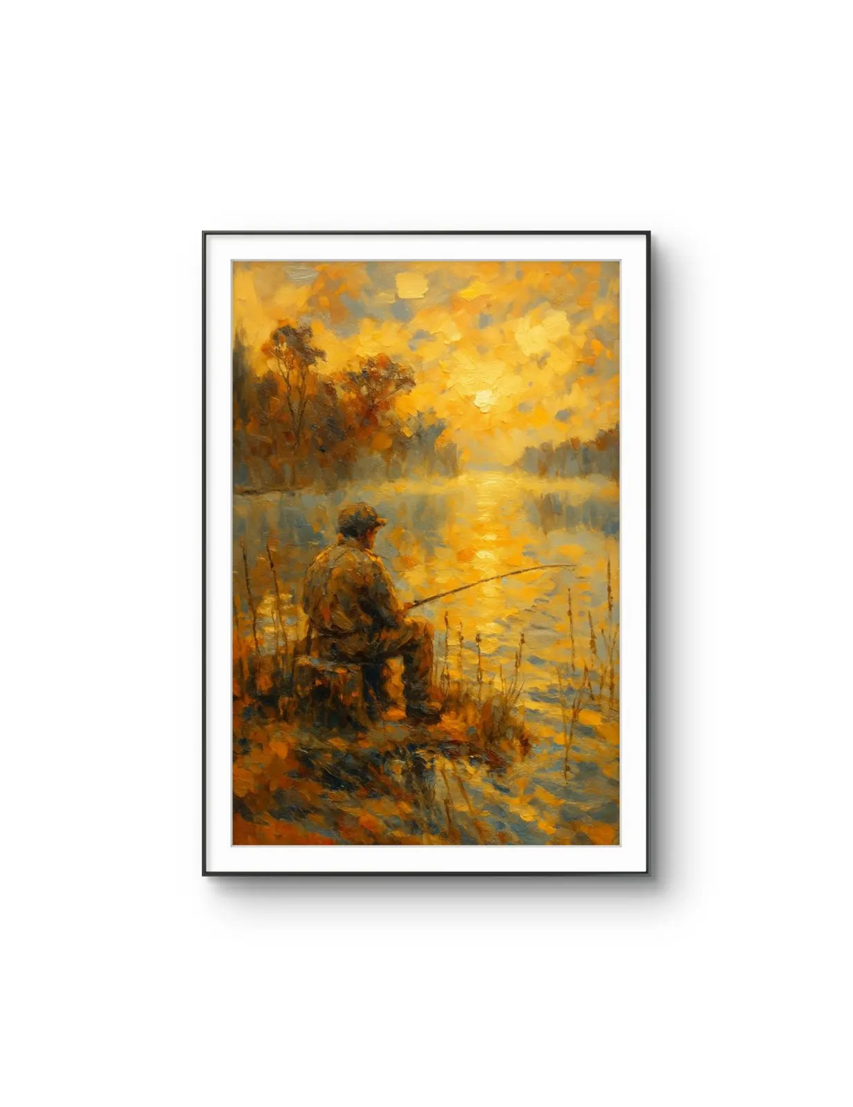 Henri des Bois - Golden Tranquility — Mídia mista impressão de arte por Henri des Bois