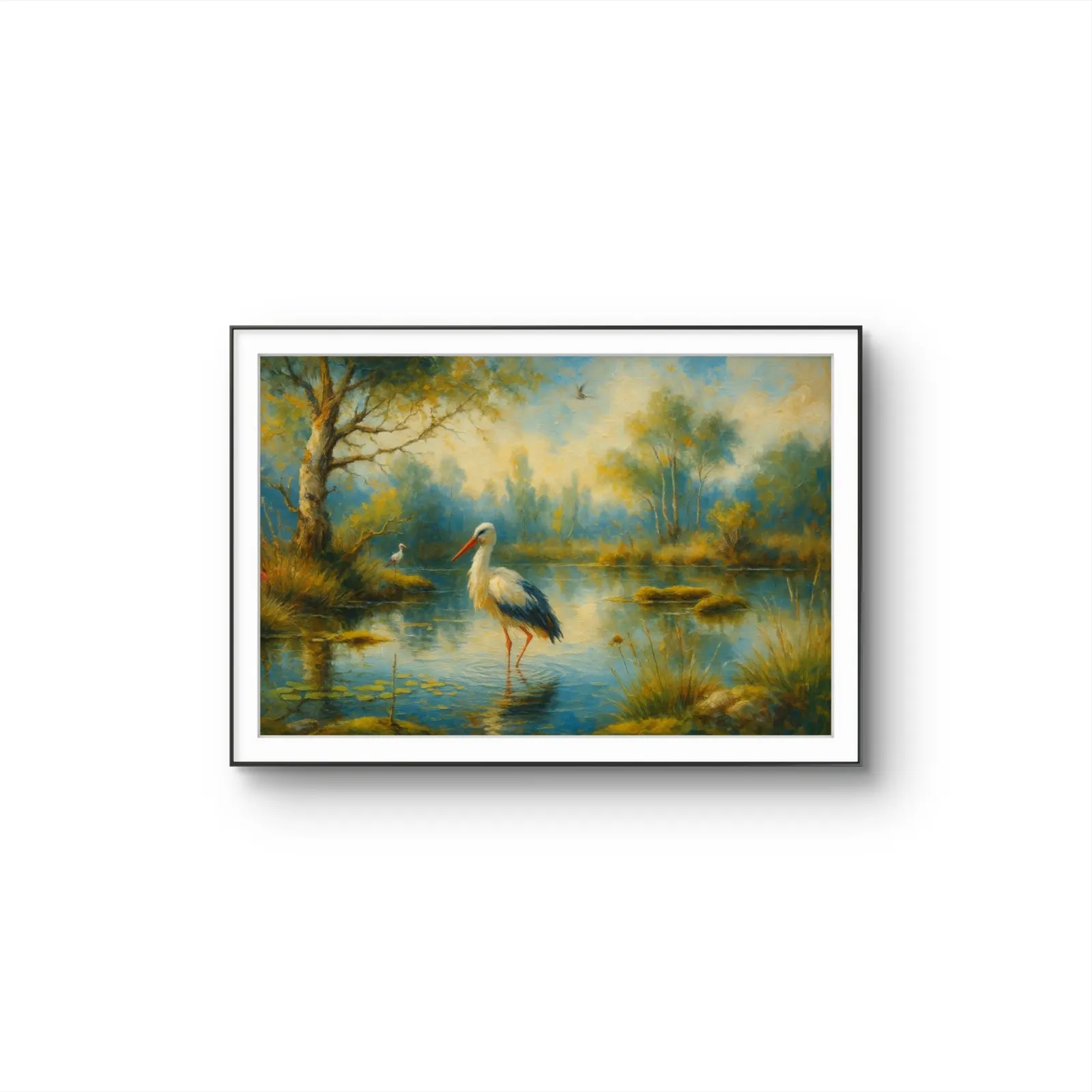 Henri des Bois - Serenity by the Pond — Mídia mista impressão de arte por Henri des Bois