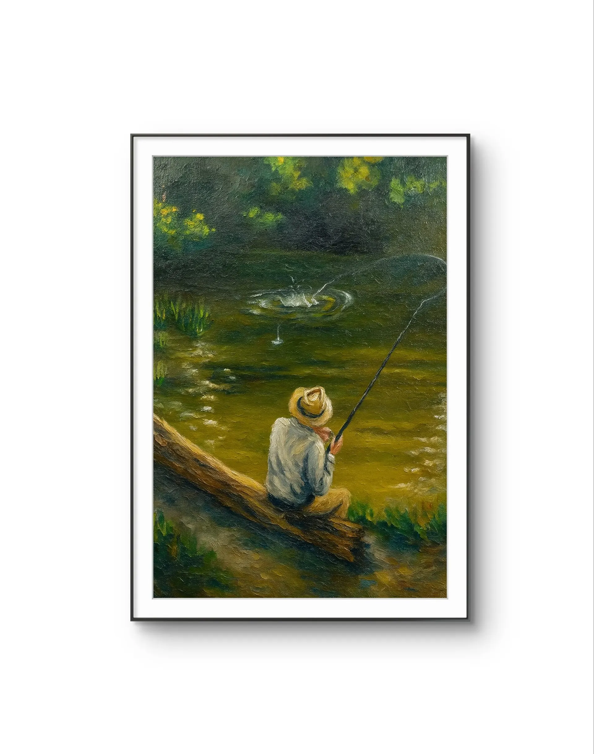 Henri des Bois - The Quiet Catch — Mídia mista impressão de arte por Henri des Bois