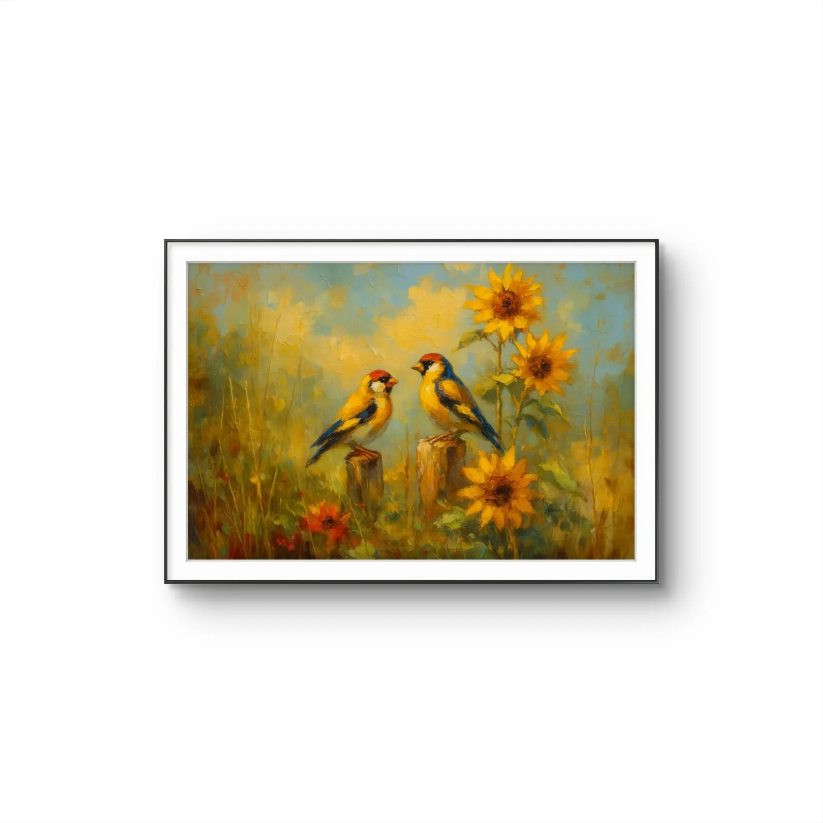 Henri des Bois - Whispers of the Sunflowers — Mídia mista impressão de arte por Henri des Bois